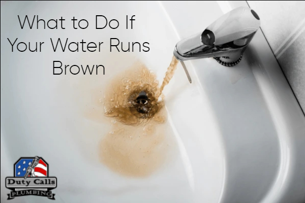 brown water running from the faucet